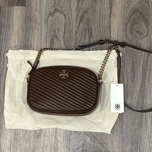 Tory Burch Kira Chevron Moto Quilt Camera Bag NWT